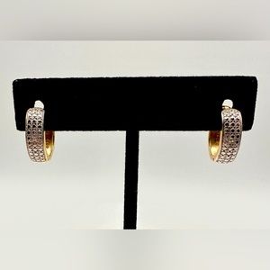 Cute Round Gold Plated 925 Silver Earrings-Perfect Condition-Preowned Never Used